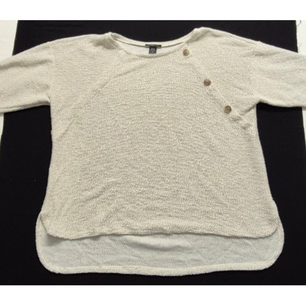 Robert Louis women's short sleeve white pullover sweater button detail plus 2X